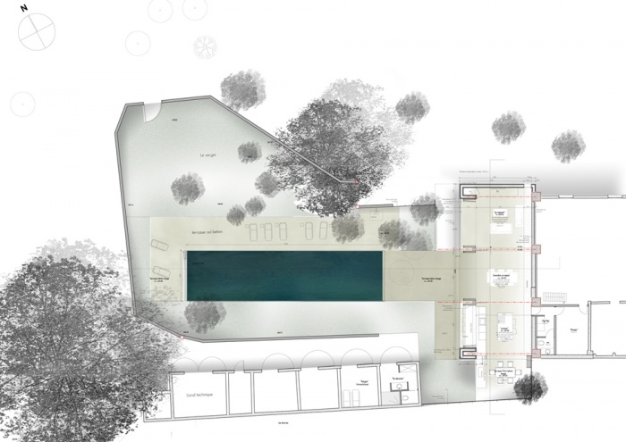 Cration d'un Pool-house et d'une piscine : PLAN RDC 